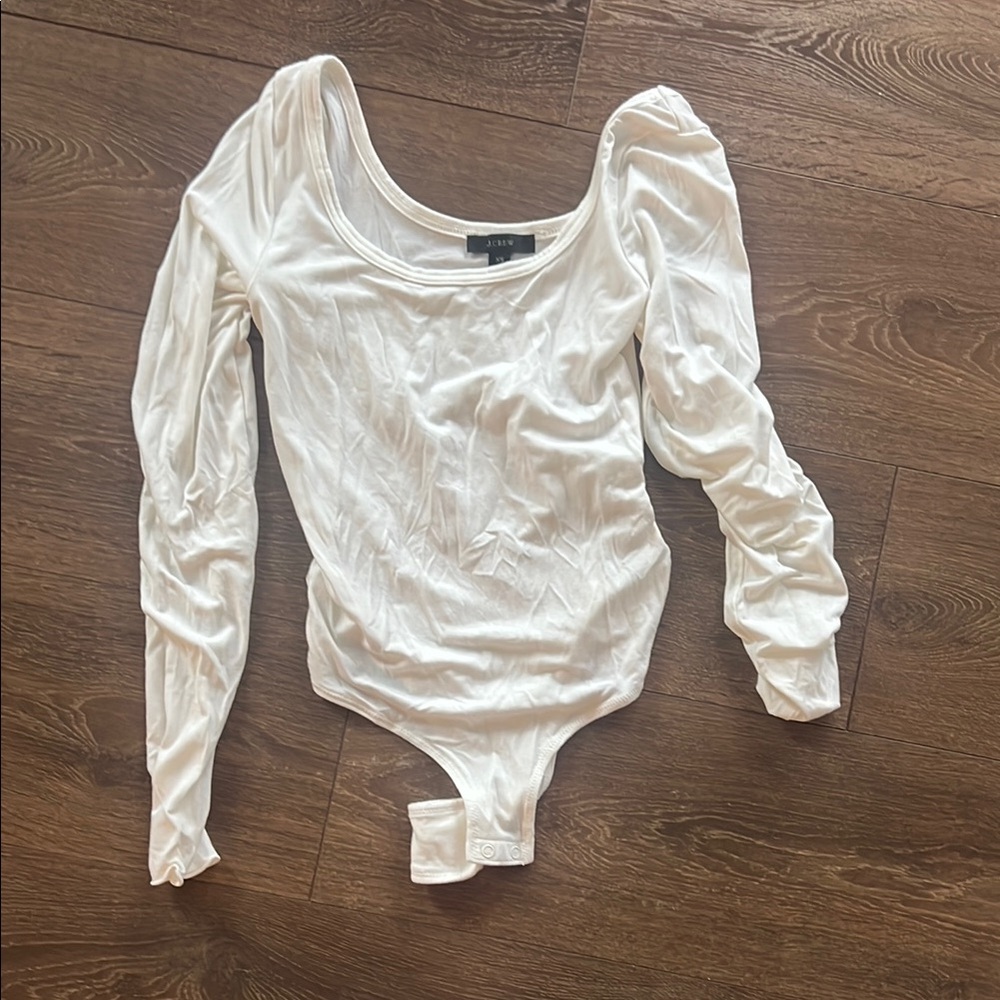 Jcrew White Long Sleeve Bodysuit